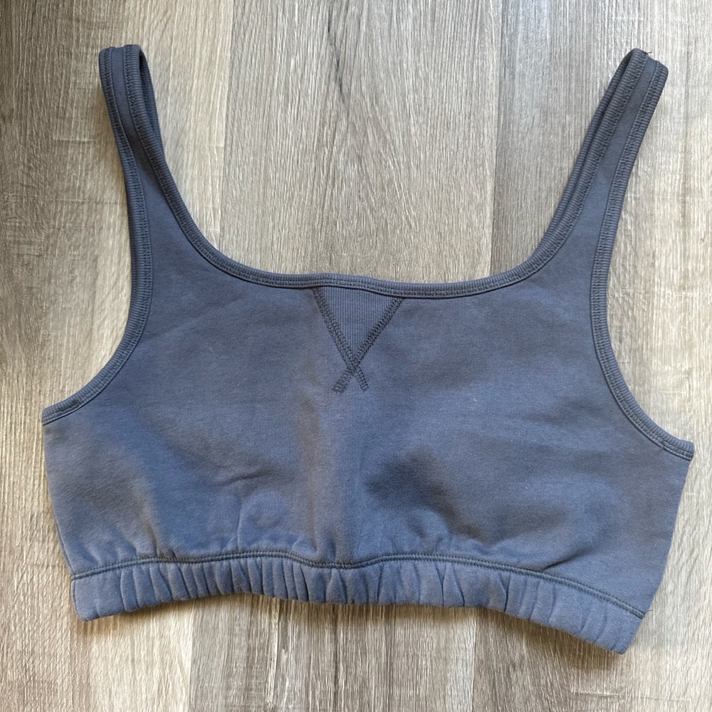 UpWest Scoop Neck Crop Bralette in Charcoal Gray
